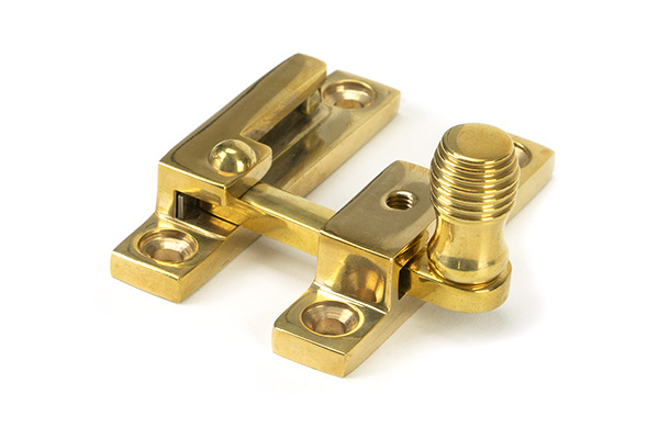Polished Brass Beehive Quadrant Fastener - Narrow