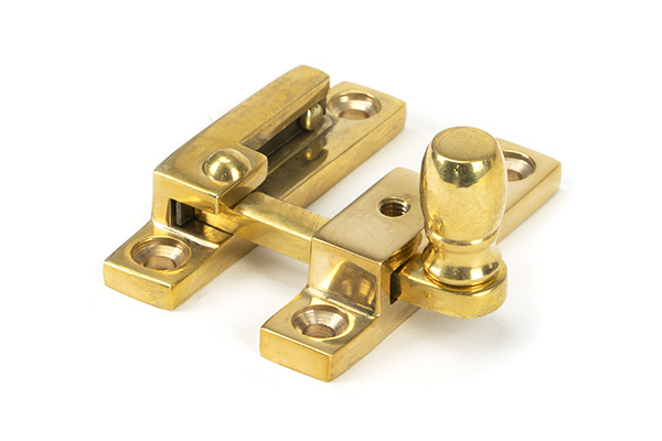 Polished Brass Mushroom Quadrant Fastener - Narrow