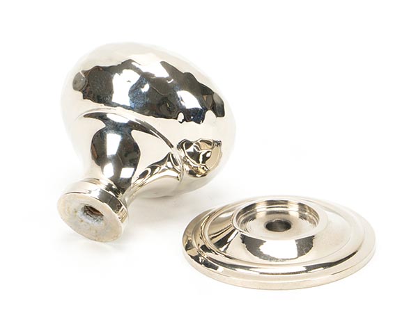 Polished Nickel Hammered Mushroom Cabinet Knob 32mm