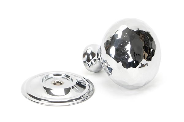 Polished Chrome Hammered Mushroom Cabinet Knob 32mm