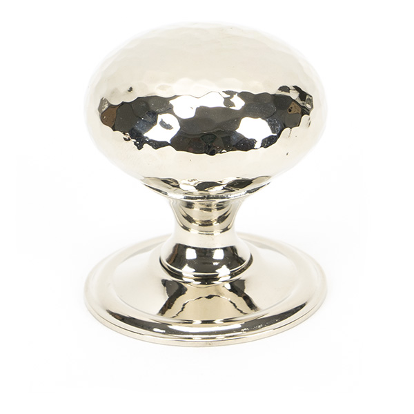 Polished Nickel Hammered Mushroom Cabinet Knob 38mm