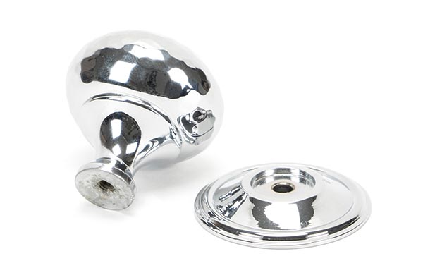Polished Chrome Hammered Mushroom Cabinet Knob 38mm