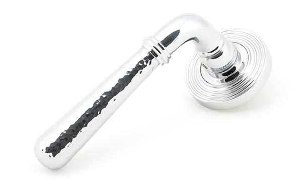Polished Chrome Hammered Newbury Lever on Rose Set (Beehive)