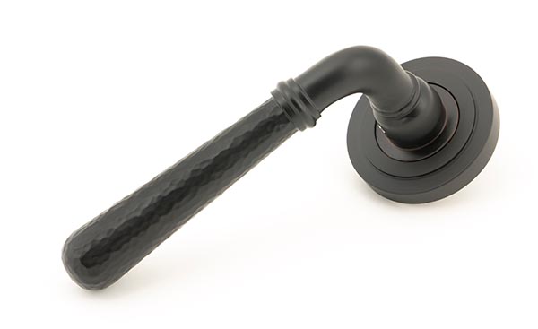 Aged Bronze Hammered Newbury Lever on Rose Set (Art Deco)