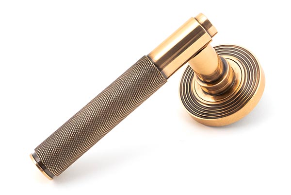 Polished Bronze Brompton Lever on Rose Set (Beehive)