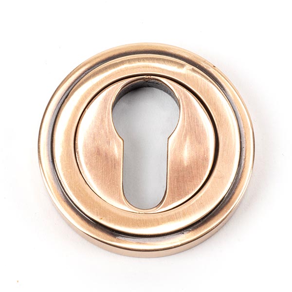Polished Bronze Round Euro Escutcheon (Art Deco)