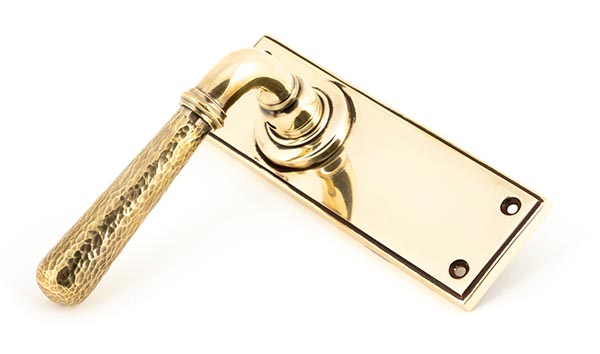 Aged Brass Hammered Newbury Lever Latch Set