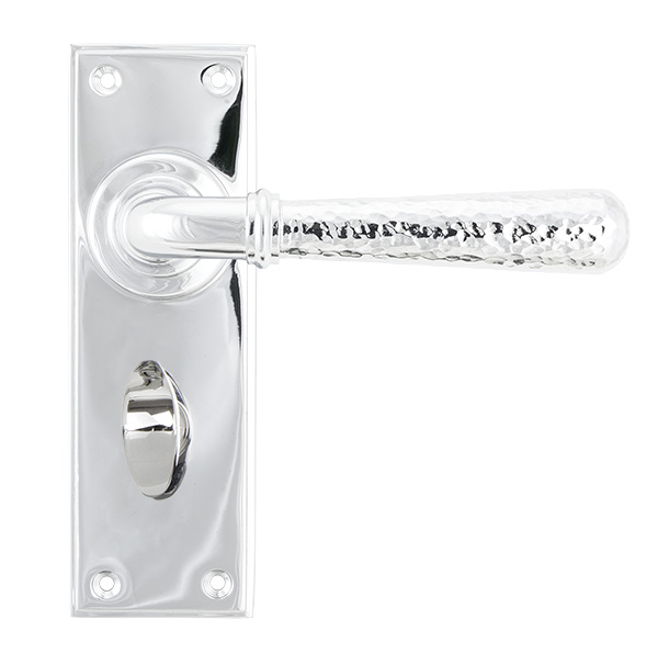 Polished Chrome Hammered Newbury Lever Bathroom Set