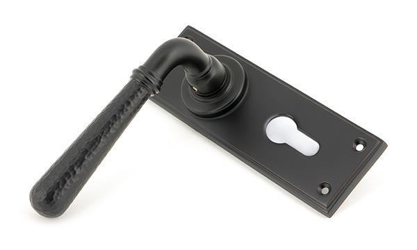 Aged Bronze Hammered Newbury Lever Euro Lock Set