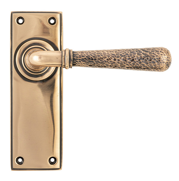 Polished Bronze Hammered Newbury Lever Latch Set