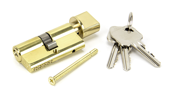 Lacquered Brass 30/30 5pin Euro Cylinder/Thumbturn KA