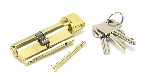Lacquered Brass 35/35 5pin Euro Cylinder/Thumbturn KA