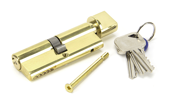 Lacquered Brass 40/40 5pin Euro Cylinder/Thumbturn KA