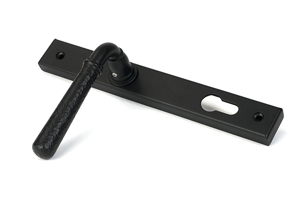 Matt Black Hammered Newbury Slimline Espag. Lock Set