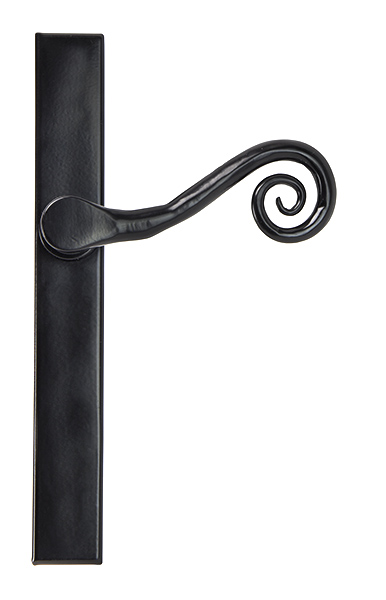 Black Monkeytail Slimline Lever Espag. Latch Set - RH