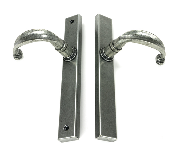 Pewter Cottage Slimline Lever Espag. Latch Set