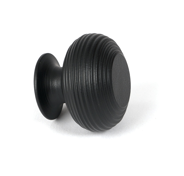 Matt Black Beehive Cabinet Knob 40mm