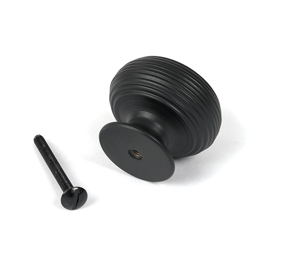 Matt Black Beehive Cabinet Knob 40mm