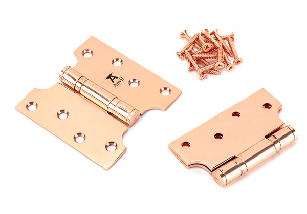Polished Bronze 4" x 2" x 4"  Parliament Hinge (pair) ss