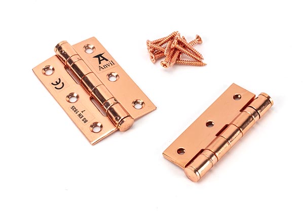 Polished Bronze 3" Ball Bearing Butt Hinge (pair) ss