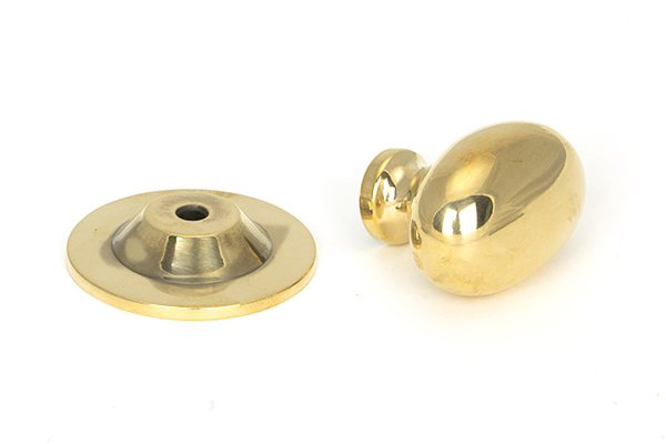 Aged Brass Oval Cabinet Knob 33mm