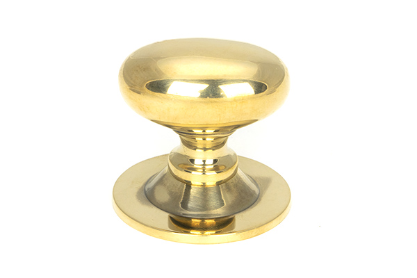 Aged Brass Oval Cabinet Knob 33mm