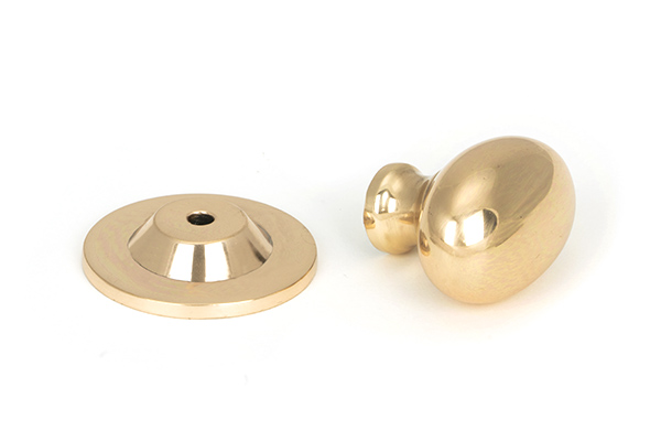 Polished Bronze Oval Cabinet Knob 40mm