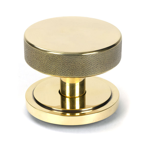 Aged Brass Brompton Centre Door Knob (Art Deco)