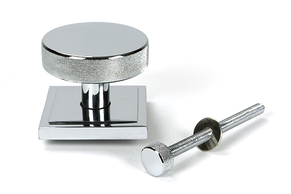 Polished Chrome Brompton Centre Door Knob (Square)