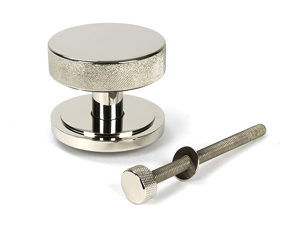 Polished Nickel Brompton Centre Door Knob (Art Deco)