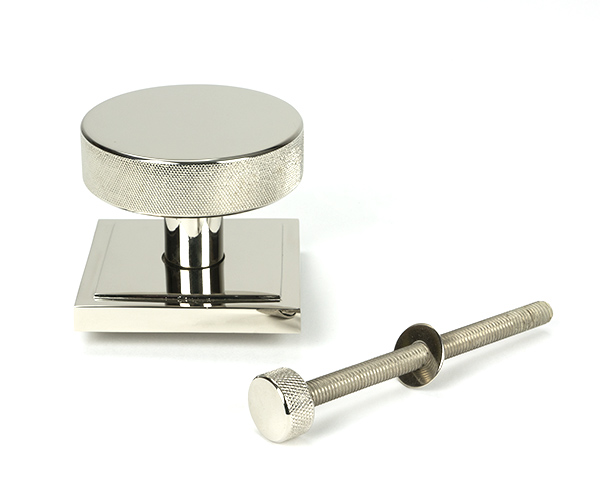Polished Nickel Brompton Centre Door Knob (Square)