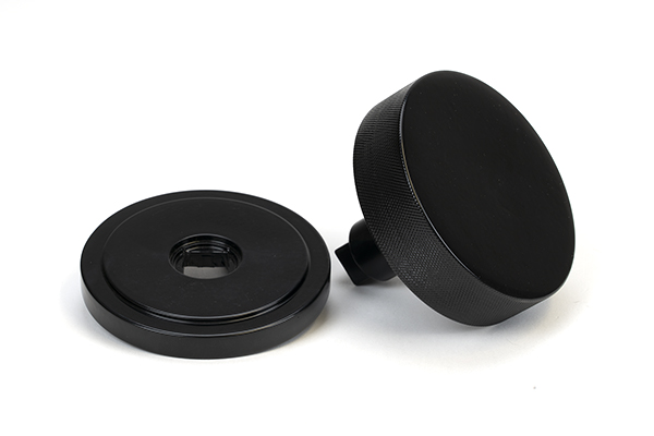 Black Brompton Centre Door Knob (Art Deco)