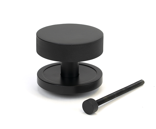 Matt Black Brompton Centre Door Knob (Plain)