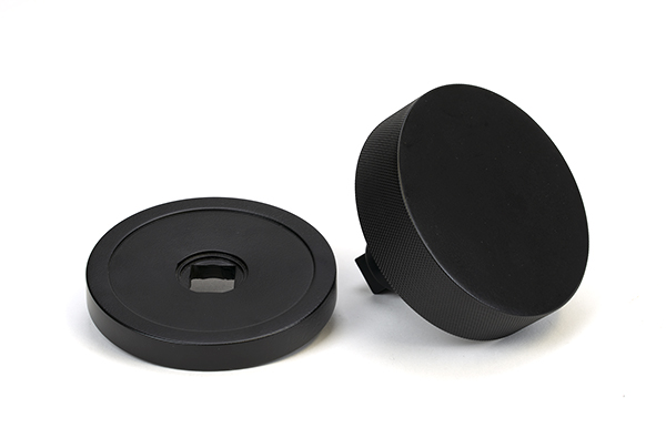 Matt Black Brompton Centre Door Knob (Plain)