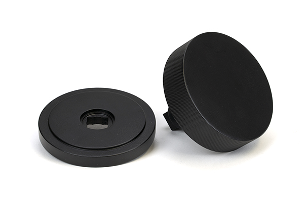 Matt Black Brompton Centre Door Knob (Art Deco)