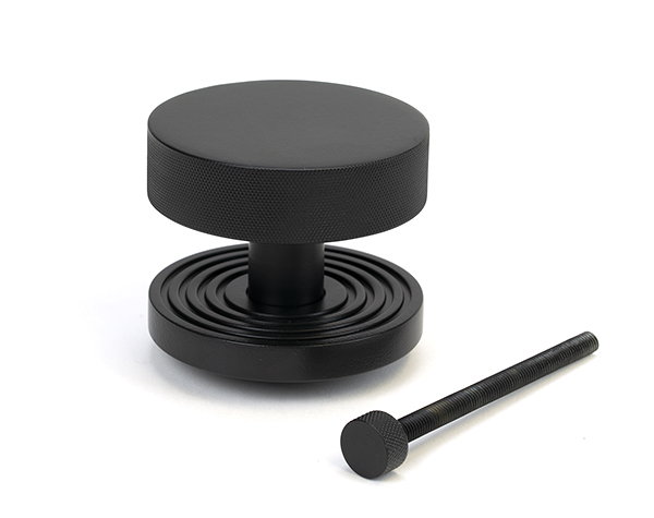 Matt Black Brompton Centre Door Knob (Beehive)