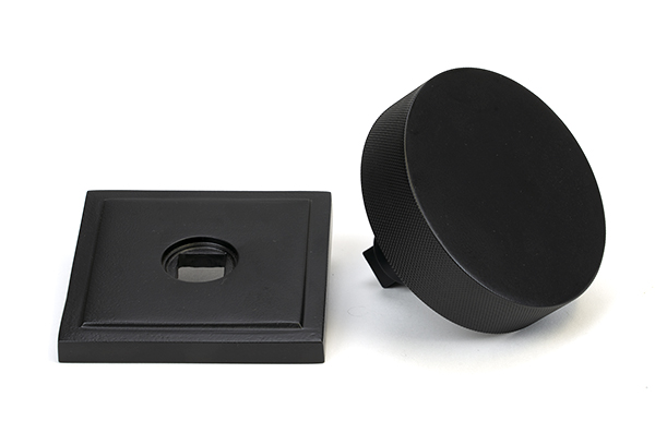 Matt Black Brompton Centre Door Knob (Square)