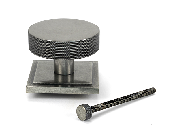 Pewter Brompton Centre Door Knob (Square)
