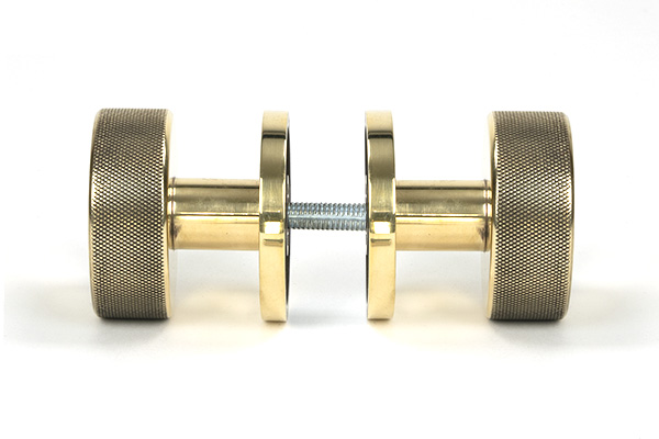 Aged Brass Brompton Mortice/Rim Knob Set (Plain)