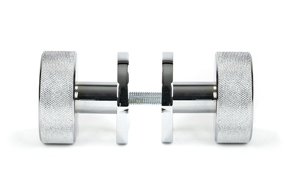 Polished Chrome Brompton Mortice/Rim Knob Set (Art Deco)