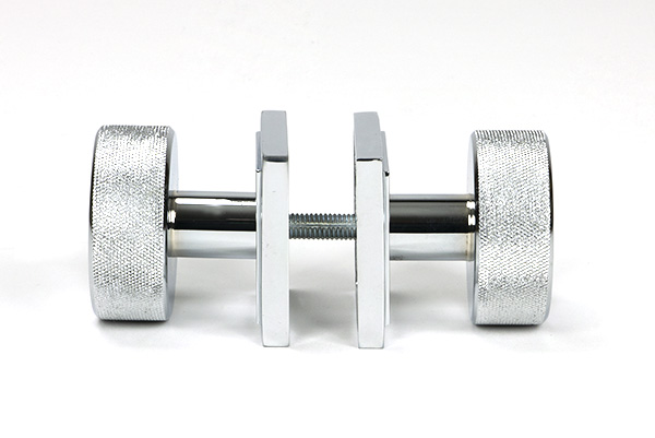 Polished Chrome Brompton Mortice/Rim Knob Set (Square)