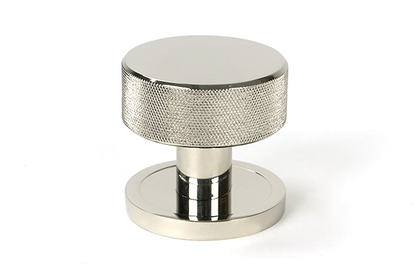 Polished Nickel Brompton Mortice/Rim Knob Set (Plain)