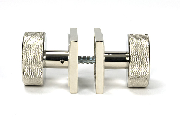 Polished Nickel Brompton Mortice/Rim Knob Set (Square)