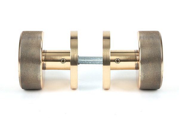 Polished Bronze Brompton Mortice/Rim Knob Set (Beehive)