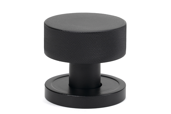 Matt Black Brompton Mortice/Rim Knob Set (Plain)