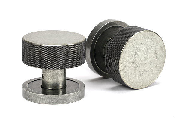 Pewter Brompton Mortice/Rim Knob Set (Plain)