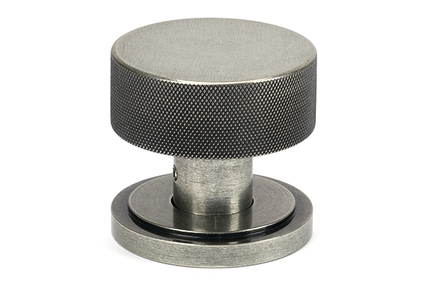 Pewter Brompton Mortice/Rim Knob Set (Art Deco)