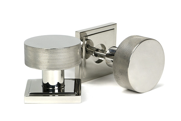Polished Marine SS (316) Brompton Mortice/Rim Knob Set (Square)