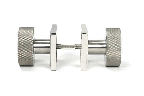 Satin Marine SS (316) Brompton Mortice/Rim Knob Set (Square)