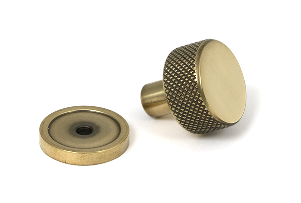 Aged Brass Brompton Cabinet Knob - 25mm (Plain)
